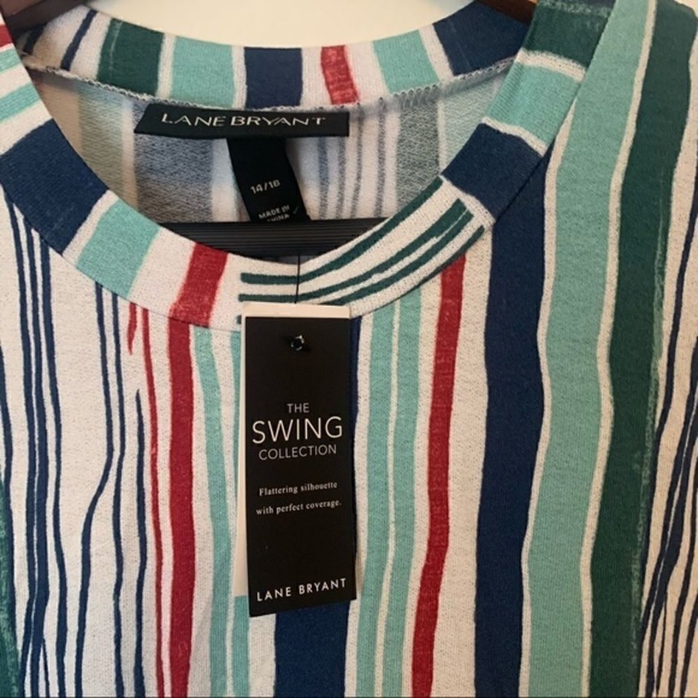 Lane Bryant Women’s Swing Collection Stripe Sleeveless Top NWT - Picture 2 of 6